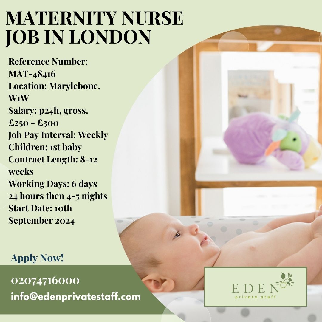 Maternity job in London Marylebone!

edenprivatestaff.com/job/maternity-…

#MaternityAgency #maternityleave #maternity #maternitynurse #maternityjobs #midwifejobs
