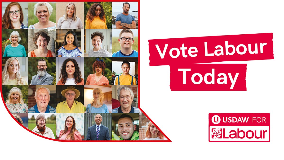 HAVE YOUR SAY - #VOTELABOUR TODAY Today is a chance to begin to undo the damage caused by 14 years of Tory misrule. A Labour Government will take action to cut the cost of living, cut crime, and cut NHS waiting lists. Get to the polling station by 10pm and bring your photo ID!