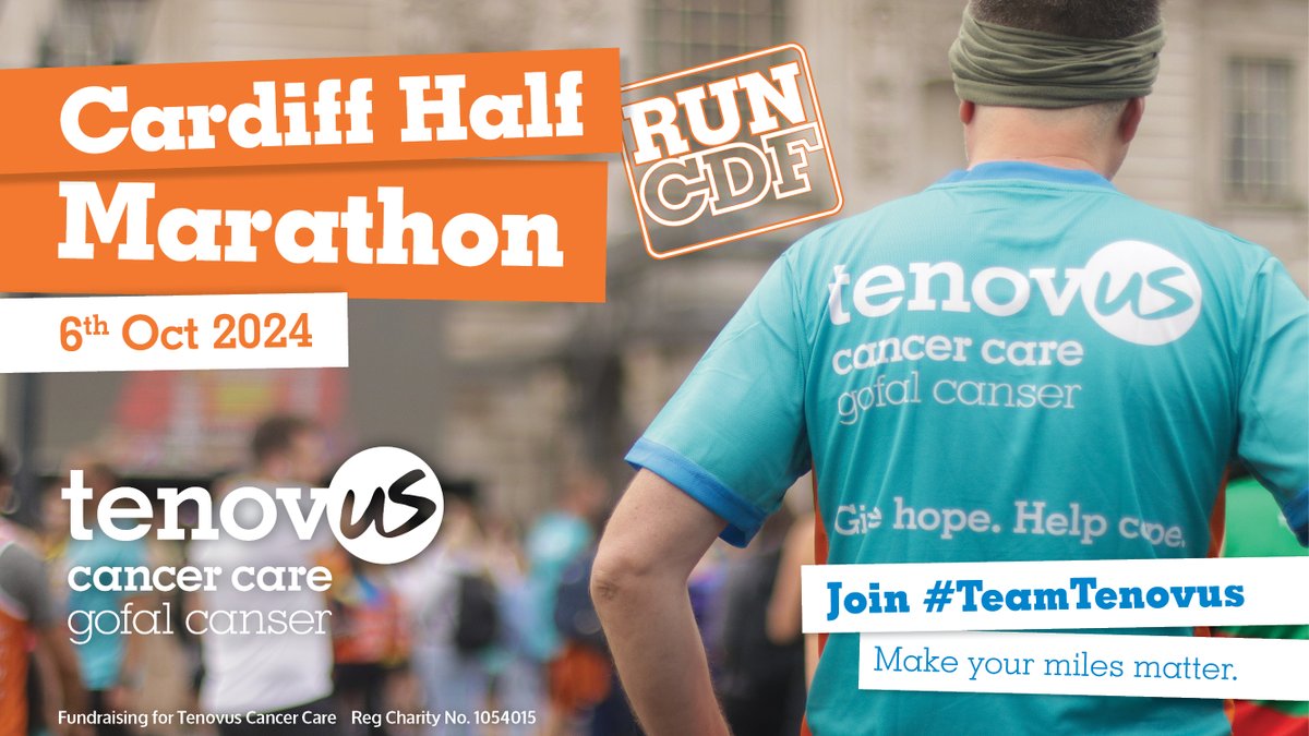 Make a difference to the lives of people affected by cancer by taking on the Cardiff Half Marathon with Team @tenovuscancer. Become a part of our team and receive a free running top on sign up register.enthuse.com/ps/event/Cardi…