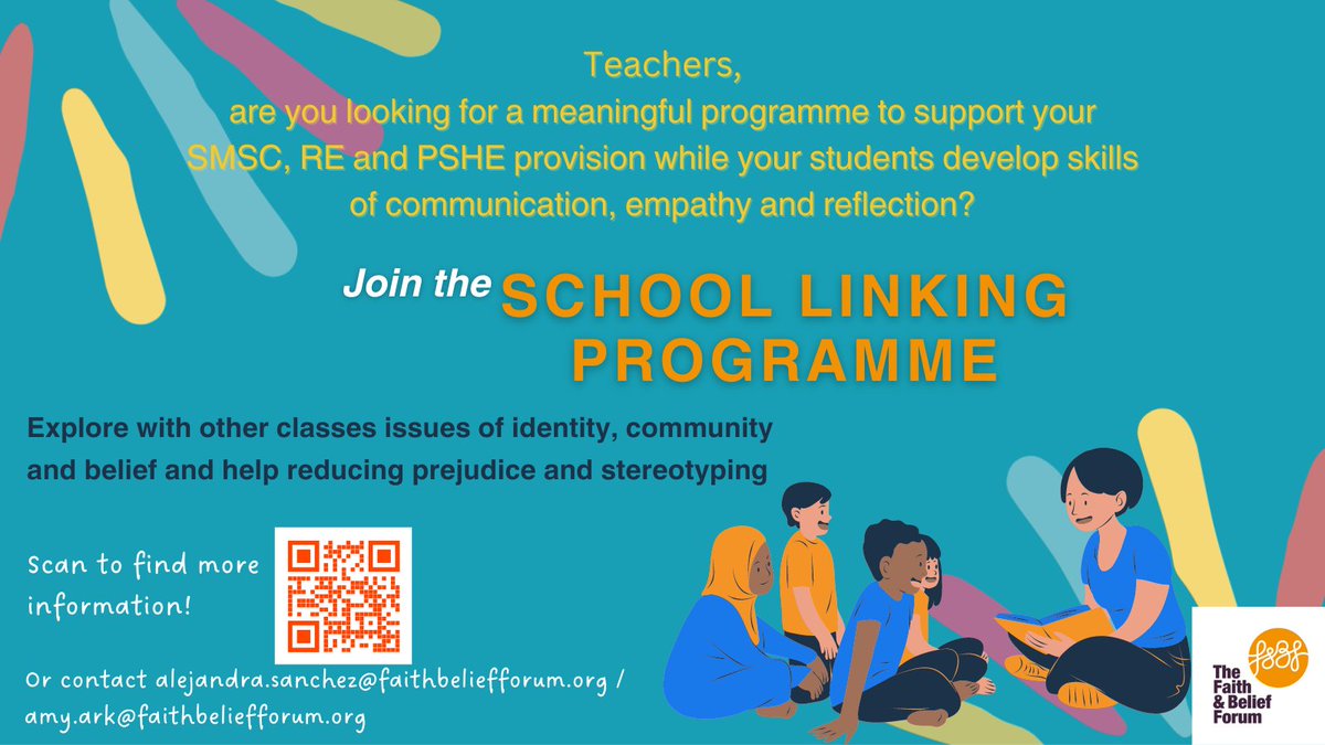 It is this wonderful time of the year when we open up registrations to join the School Linking Programme.   

Primary and Secondary schools in London and Birmingham are encouraged to apply here:

faithbeliefforum.org/form/applicati…