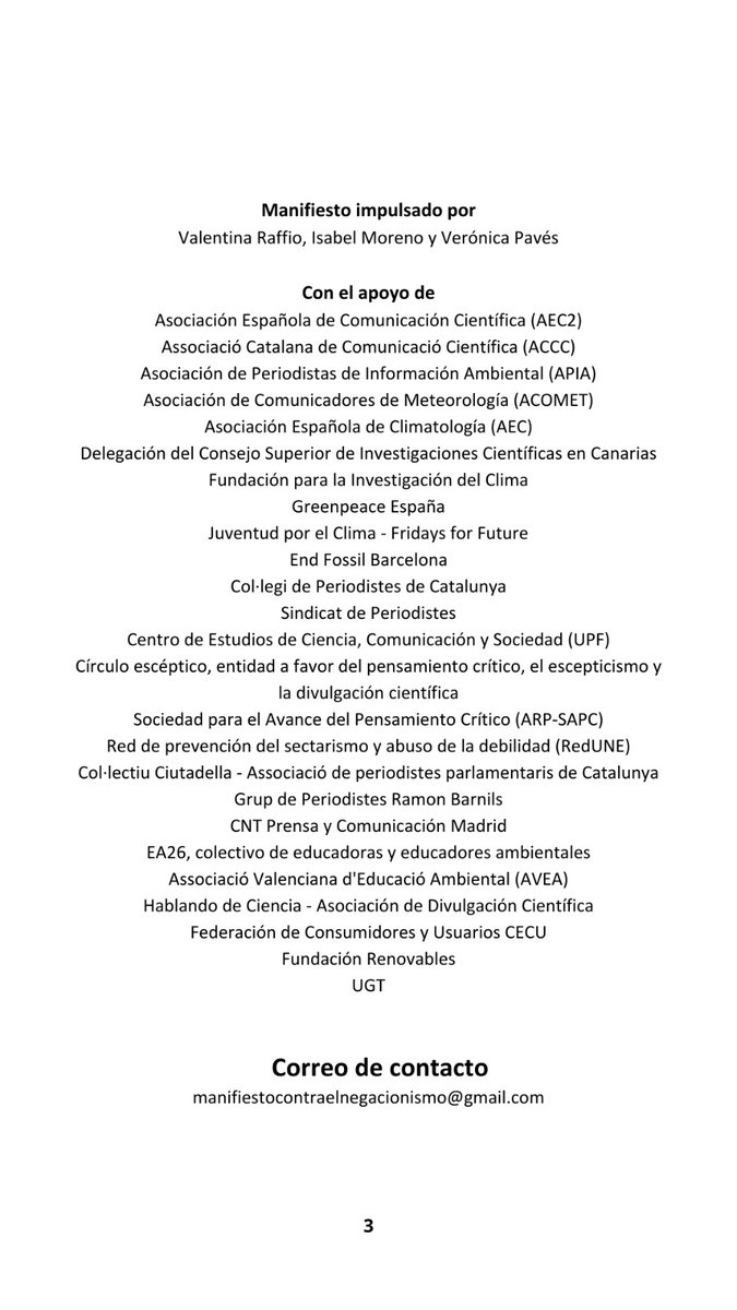 Cada vez que hablamos de la crisis climática nuestras RRSS se inundan de mensajes de odio y de insultos. Esto tiene que parar. @raffiovalentina, @IsabelIsamoren y yo hemos lanzado, con el apoyo de 25 entidades, este manifiesto contra esta violencia bit.ly/3UJJ3N3