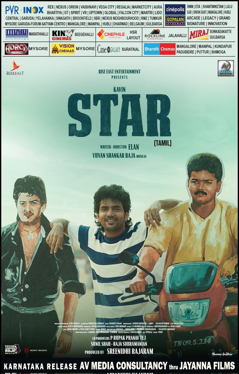 #STARMovie gets the biggest release for #Kavin in Karnataka via AV Media Consultancy 💥