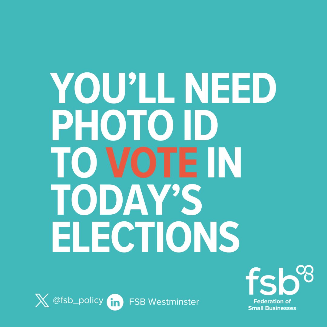 🗳️ You'll need photo ID to vote in today's elections, so don't forget to take it! Find out which forms of photo ID are accepted: 🔗 electoralcommission.org.uk/voting-and-ele…