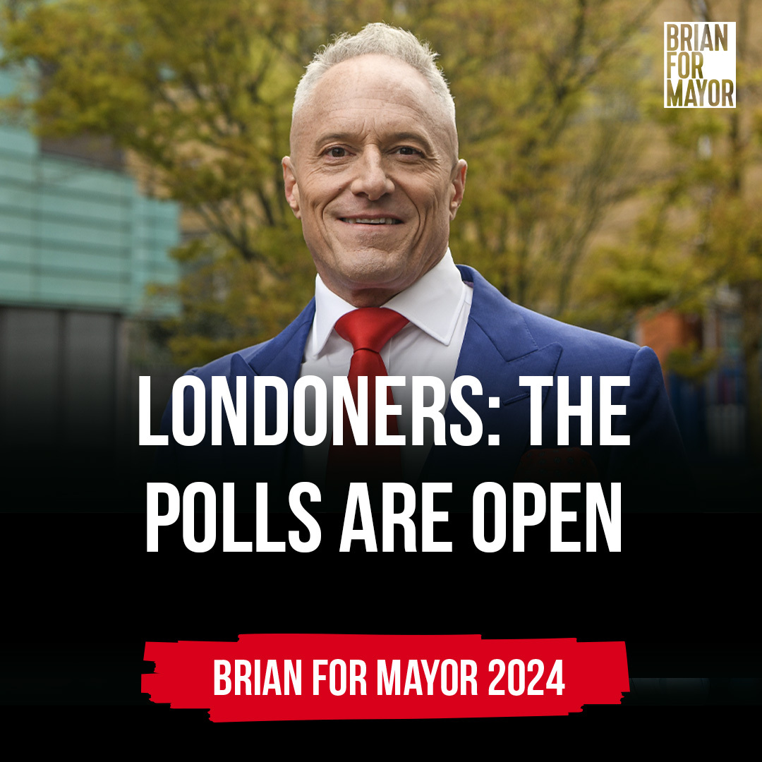 Today is the day. 
 
With polling stations open from 7am until 10pm this evening, today is the day that Londoners get to elect their next Mayor… and vote for the change our nation’s capital so badly needs.
 
I decided to put myself forward as a candidate to be your next Mayor of