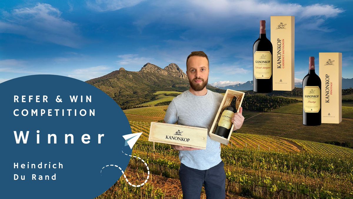 Here's Heindrich Du Rand, winner of the magnum #KanonkopWineEstate Red Wines. Congrats again and thank you for the referrals. With your help, we are able to share our expertise to bring financial peace of mind and help people reach their goals. FSP No. 47692 

#RFAdvice