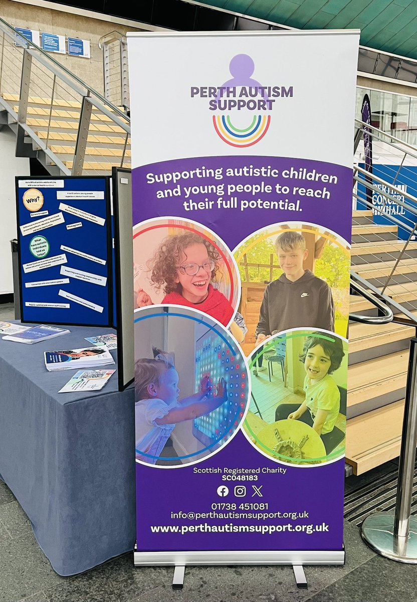 We are all set up for the @PerthandKinross Mental Health and Wellbeing Conference at @perthTCH. If you are attending today, pop by our stand and say hello! 👋🏻