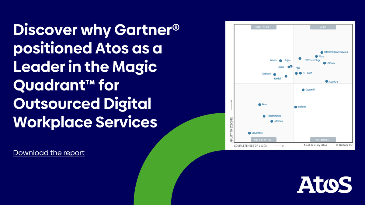 With a holistic set of that seamlessly integrate technology and employee experience, we are transforming workplaces for the better.
Read the @Gartner_inc 2024 Magic Quadrant™ to see how we can help you enhance your #DigitalWorkplace. ▶️atos.net/advancing-what…
#EmployeeExperience