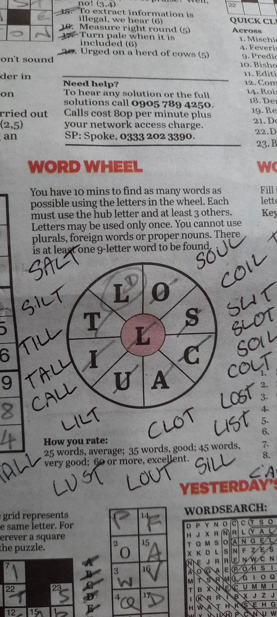 @TheScotsman 
Yesterday's Word Wheel was apparently 'CUSTODIAL' .... with two 'L's and no 'D'?

Who was sub editor on puzzles on Tuesday night?