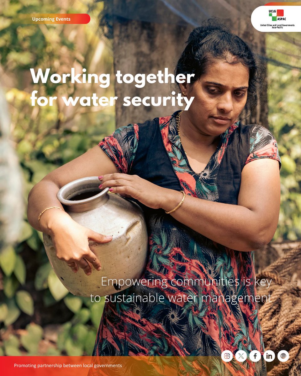 Empowering communities is the key to sustainable water management, and UCLG ASPAC believes in the power of local solutions to protect and ensure equal access to one of life's most precious resources; water. Stay tuned for more insights! #4BetterLocal #10thWorldWaterForum