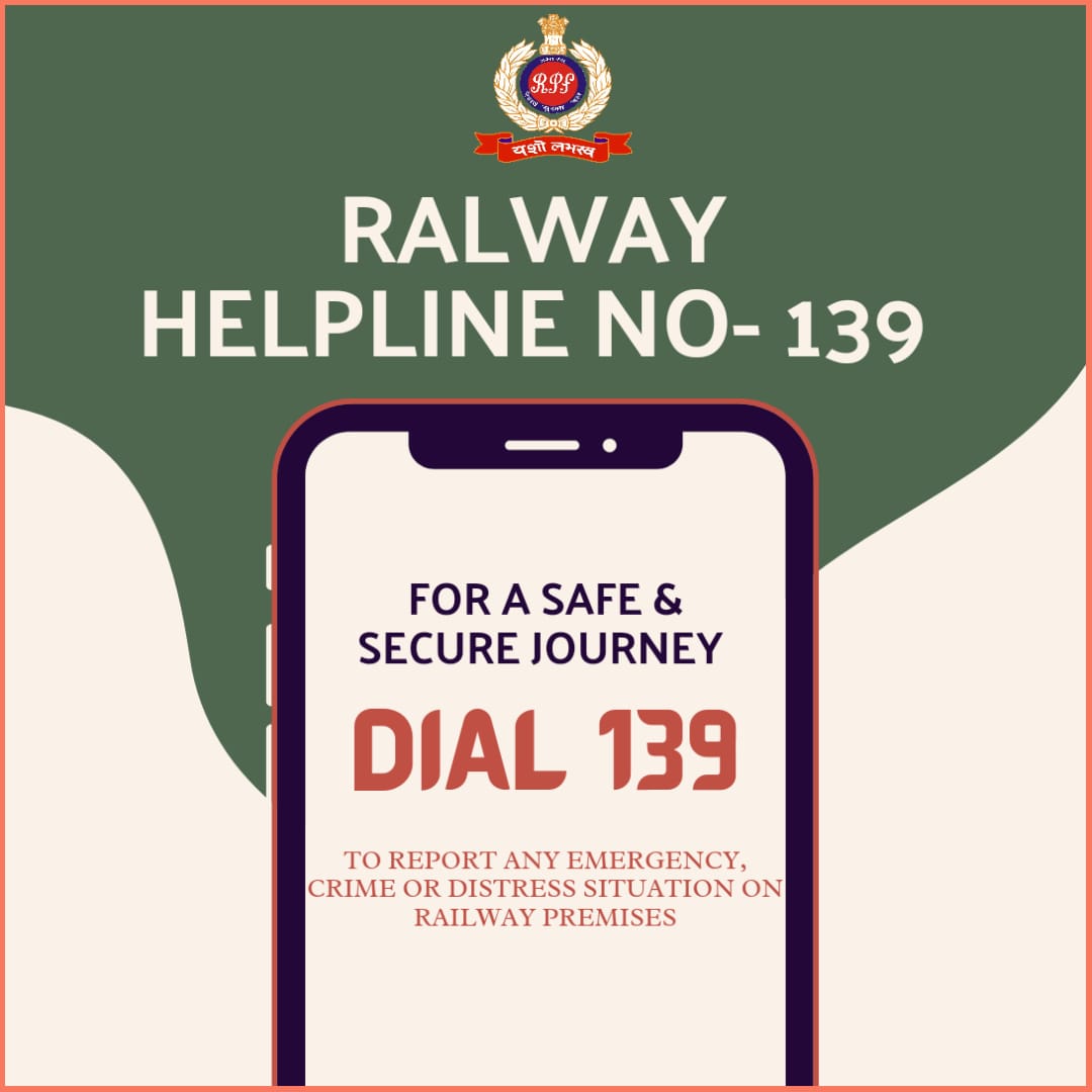 One Call, That's All! 139 Railway Helpline #IndianRailways Cares for You! #Dial139 #StayAware #StaySafe @RailMinIndia