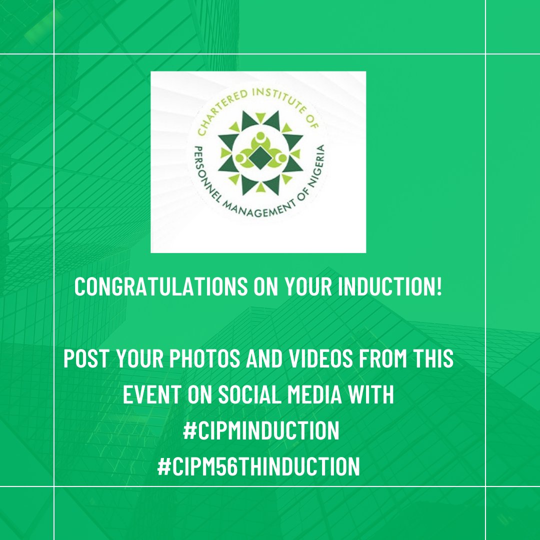 cipmnigeria's tweet photo. We Are Live at the CIPM 56th Induction Ceremony.
Kindly post your pictures using the hashtag #CIPMInduction #CIPM56thInduction https://t.co/2XheK3T3zJ