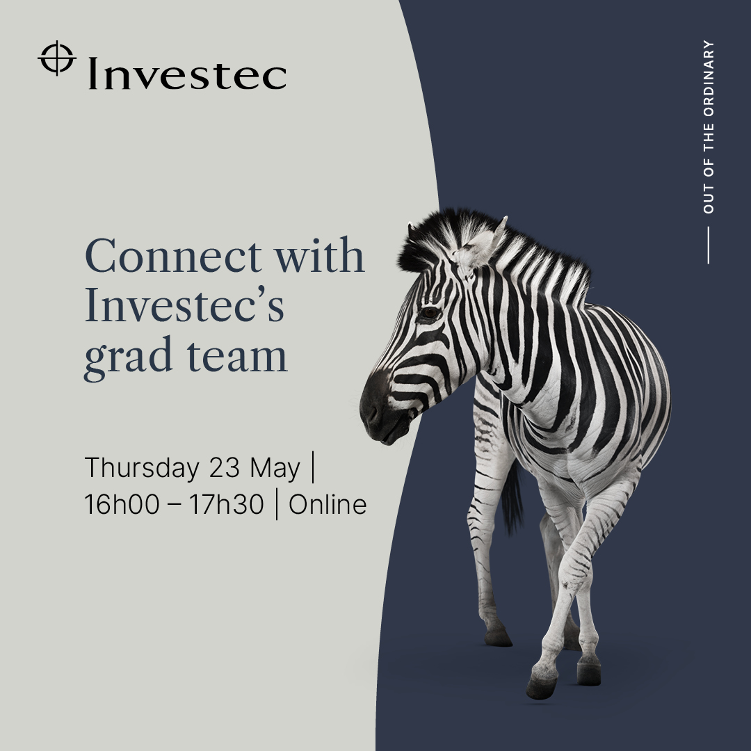 Are you a tech student looking for career opportunities? Our online Tech Connect information session might be for you. If you’re a second year to honours student, secure your spot for this exciting session: forms.office.com/r/7qvv26yCf5 Registration closes 23 May #InvestecSA