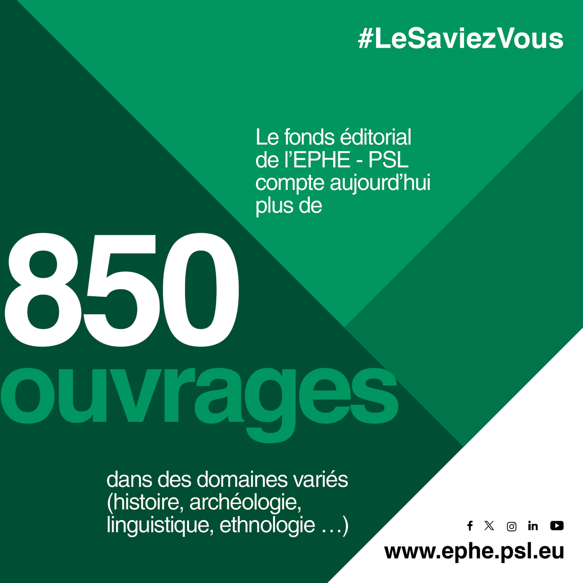 📚 Depuis 1869, l’@ephe_psl édite des collections de livres et des annuaires scientifiques, dans un esprit d’érudition et d’innovation Les 13 collections publiées ont accueilli des travaux fondateurs dans leur discipline 👉​ Pour en savoir + : ephe.psl.eu/ressources-sav…