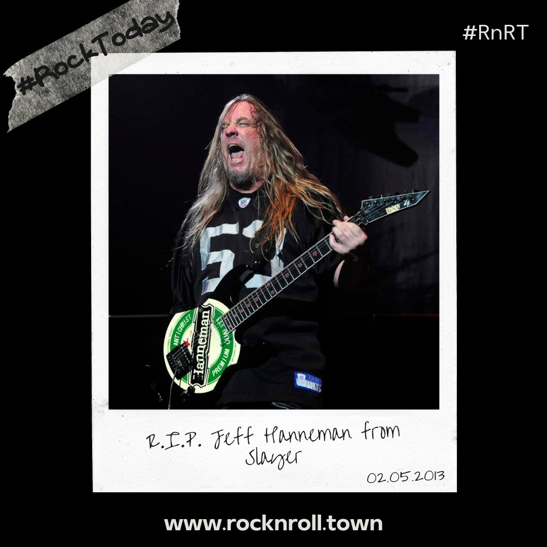 #RockToday
📅 02/05/2013 📅

Ο Jeff Hanneman 🎸, κιθαρίστας των @Slayer 🤘🏻 φεύγει από τη ζωή. ⚘️

#RnRT #RockNRollTown #Towners #JeffHanneman #Slayer #RIP #RIPJeffHanneman #JeffHannemanFans #SlayerFans #ThrashMetal #Music #MusicHistory #TodayInRock #TodayInMetal #TodayInMusic