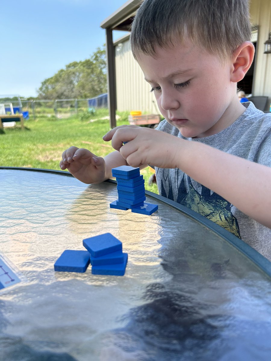 While Lukas is not ready to blend sounds just yet, I still introduced the concept and I model it for him. Of course he found a different use for the tiles, lol. #4Yearsold.