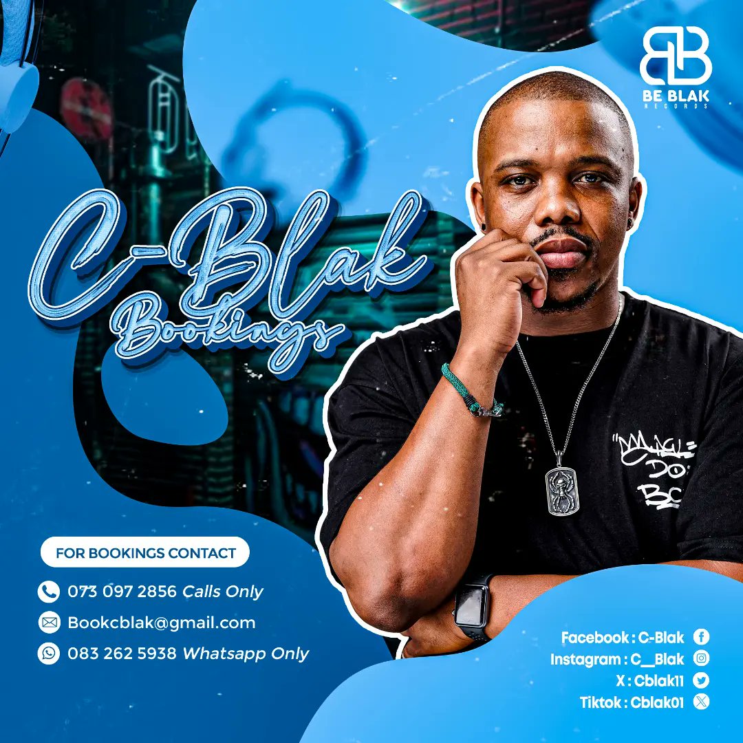 To all the promoters that have been booking Mnyama 👤 @BeBlakRecords just wanted to say thank you from the bottom of their hearts ❤️ For Bookings Contact 073 097 2856 calls only 083 262 5938 whatsapp only Bookcblak@gmail.com 🌐🌐