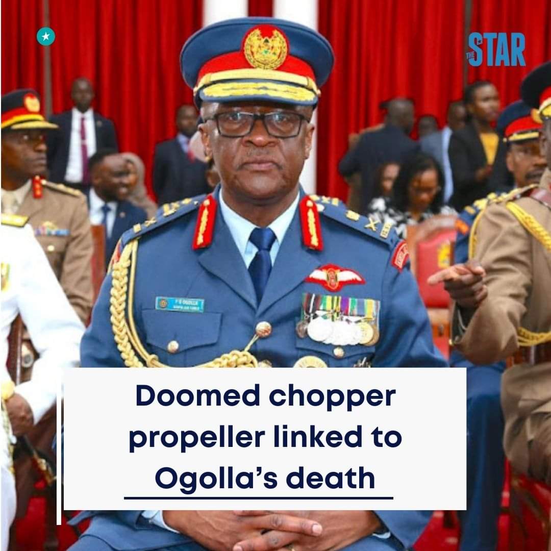 1602:

The military helicopter that claimed the lives of ten service members, including CDF General Francis Ogolla, was not mechanically sound as per preliminary findings.
Investigations are ongoing to assess the mechanical problems fully.
Keep resting in power CDF, Ogolla.