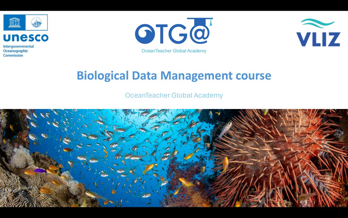 🎉 LAUNCH NEW SELF-PACED COURSE 🌊 Discover the VLIZ /OTGA Biological Data Management Course 📅 open until 30 August. This course provides a comprehensive introduction for the management and archive of marine biological data oceanexpert.org/event/4213