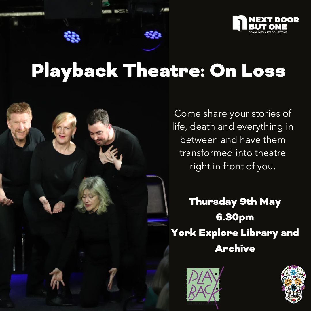🗓️NEXT WEEK🗓️ Our Playback Theatre On Loss performance will be @YorkExplore Come join us for an evening of stories reflecting on loss, life & everything in between. No obligation to share a story, you can just watch and take it all in 🫶 buff.ly/4cWwHIi