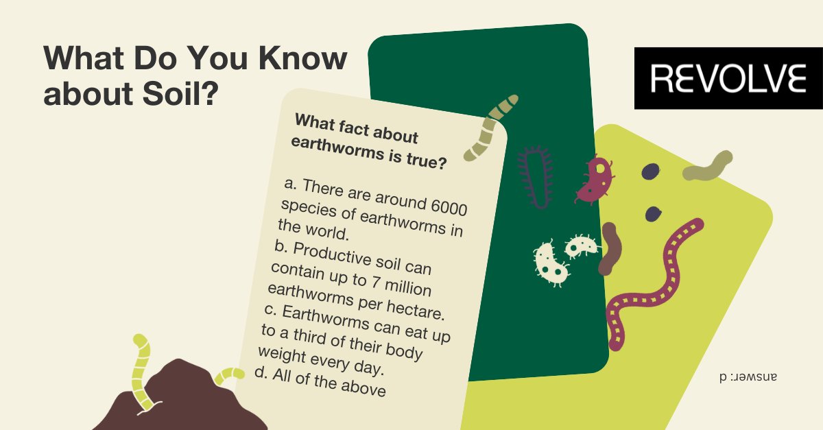#DYK One gram of #soil may harbor up to 10 billion #microorganisms of possibly thousands of different species. This is more than the number of humans on the planet! 🪱🦠 Are you #SoilSmart? Test yourself with our 6th quiz in REVOLVE’s #SoilHealth campaign!