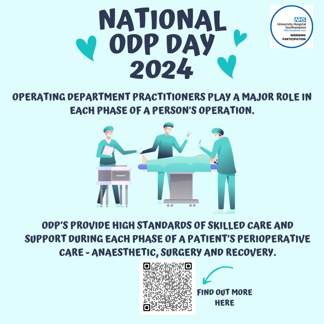 It's National #ODPDay ODP's work in the surgery team and manage the preparation of the operating theatres. ODP's are also the the link between the surgical team and other parts of the operating theatre and hospital. Find out about ODP careers here 👉healthcareers.nhs.uk/explore-roles/…