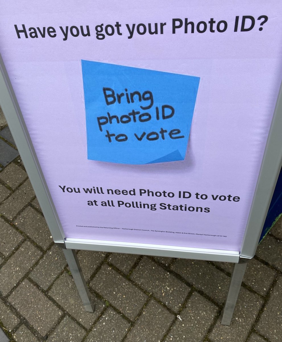 Just a reminder to everyone voting today. Don’t get caught out. Bring your Photo ID to #Vote