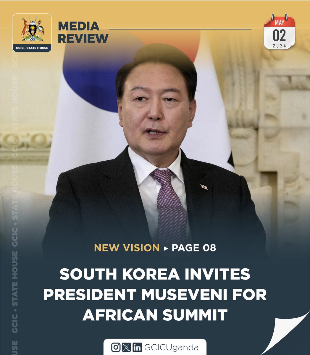 The President of South Korea, Yoon Suk Yeol, has invited his Ugandan counterpart, President Museveni, for the inaugural Korea-Africa summit