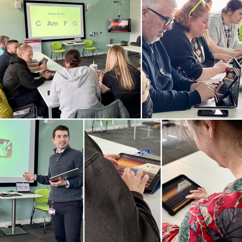 A pleasure hosting a training session on engaging classroom activities for all learning abilities for the staff @YsgolYDeri We composed using Live Loops and even created a live iPad Band performance! #RTCSouthWales @StCyresSchool @AppleEDU