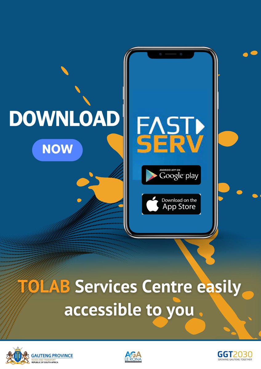 Download FASTSERV APP now to access service anytime. Get things done with ease and convenience at your fingertips. #AgaLeRona #GrowingGautengTogether