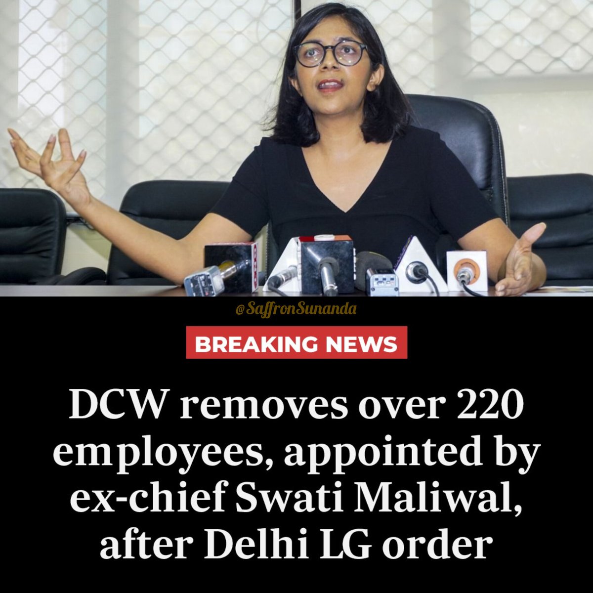 Recruitment scam by for AAP?

The LG of Delhi ordered to removal of 223 employees from Delhi Women commission illegally appointed by #SwatiMaliwal 

She appointed them against the rule and without the permission of LG.

Everyday a new scam by Arvind Kejriwal gang.