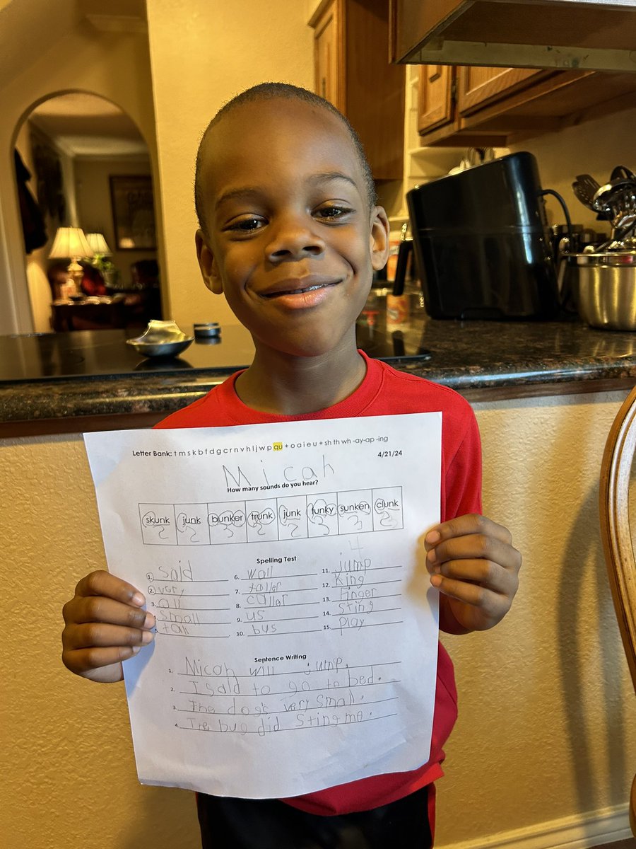 Micah. Kindergarten. While his peers are reading single sentences, Micah is knocking out full pages with first grade words. So much winning! #KinderWinning #6YearsOld #BeatingTheOdds.