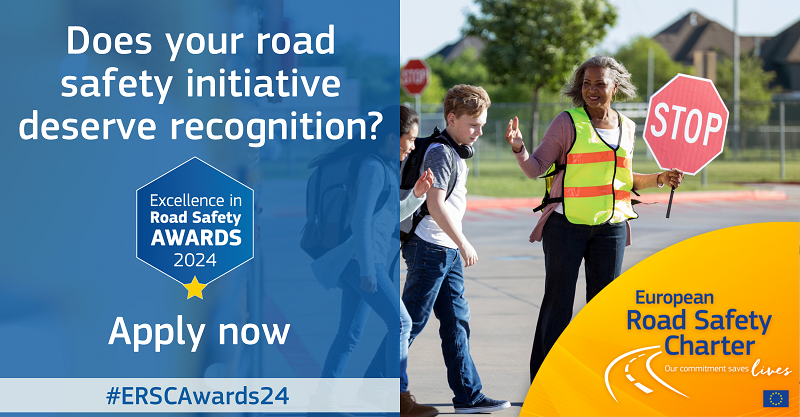 📢 The Excellence in #RoadSafety Awards are now open for applications! 🎯 If you have a road safety project ready for recognition, start your application now! #ERSCAwards24 More 👉 europa.eu/!Wybgp4 #VisionZero #SafeSystem