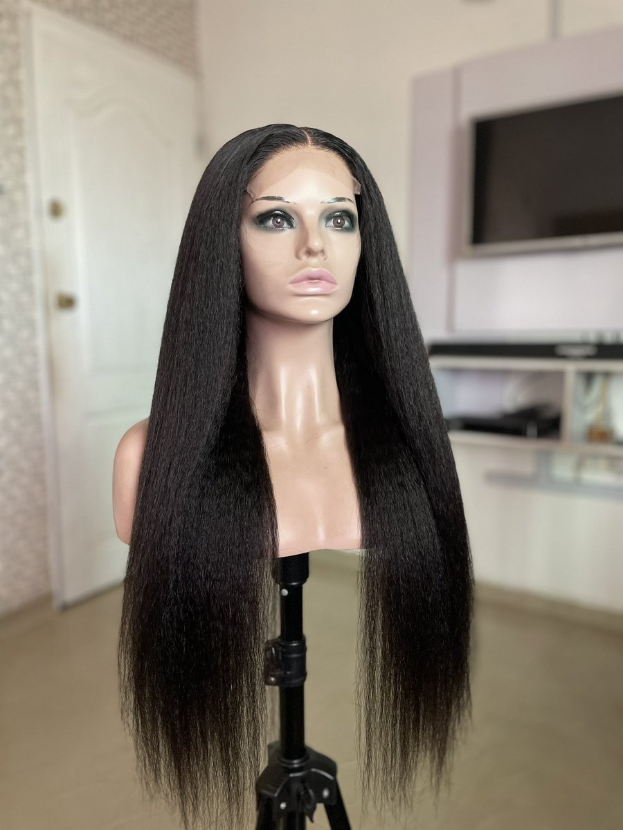 You said you wanted a low maintenance hair with a natural look.. I raise you kinky straight.. Length.. 22inches Grams.. 300g/5x5 closure Type.. kinky straight Price.. N370,000 (subject to change) Available on pre order.. You can pay small small too.. Please DM to order.