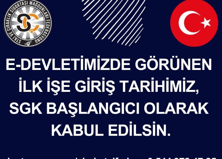 @omerayiran Fiilen emeğimiz ve sigorta kayıtlarımız ile e-devlet işlemleri görünen görünen ilk işe giriş tarihimiz, Sigorta başlangıç ​​olarak sayılmalıdır. 1 @RTErdogan @eczozgurozel Önce Çıraklara Tam Sigorta Sonra Anayasa #StajÇıraklıkSigortasıDevletinZirvesinde