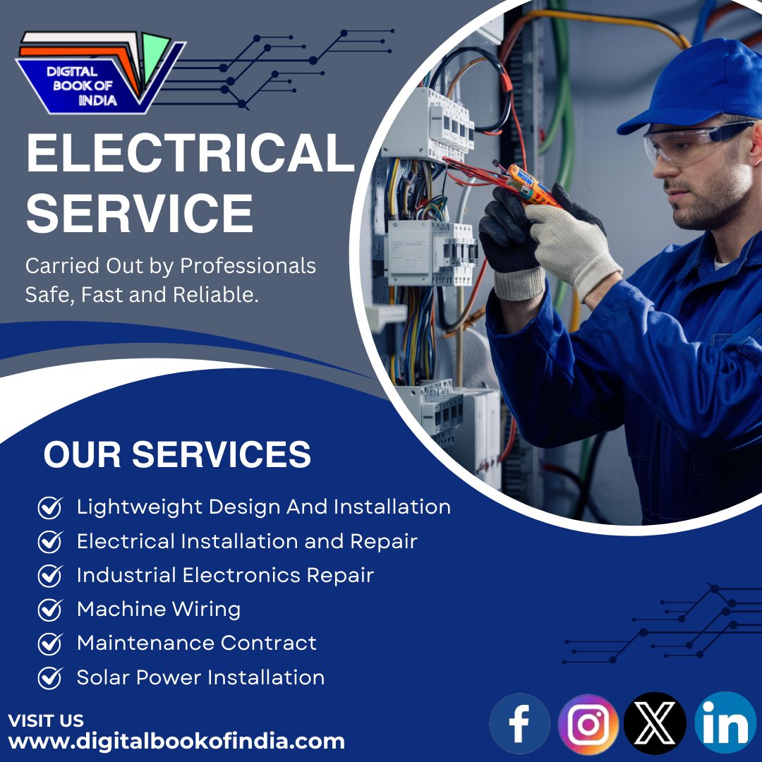 'Light Up Your Space: Expert Electrical Services Available Now!' #digitalbookofindia #ElectricalServices #Electrician #Lighting #HomeImprovement #ElectricalSafety #Wiring #PowerSolutions