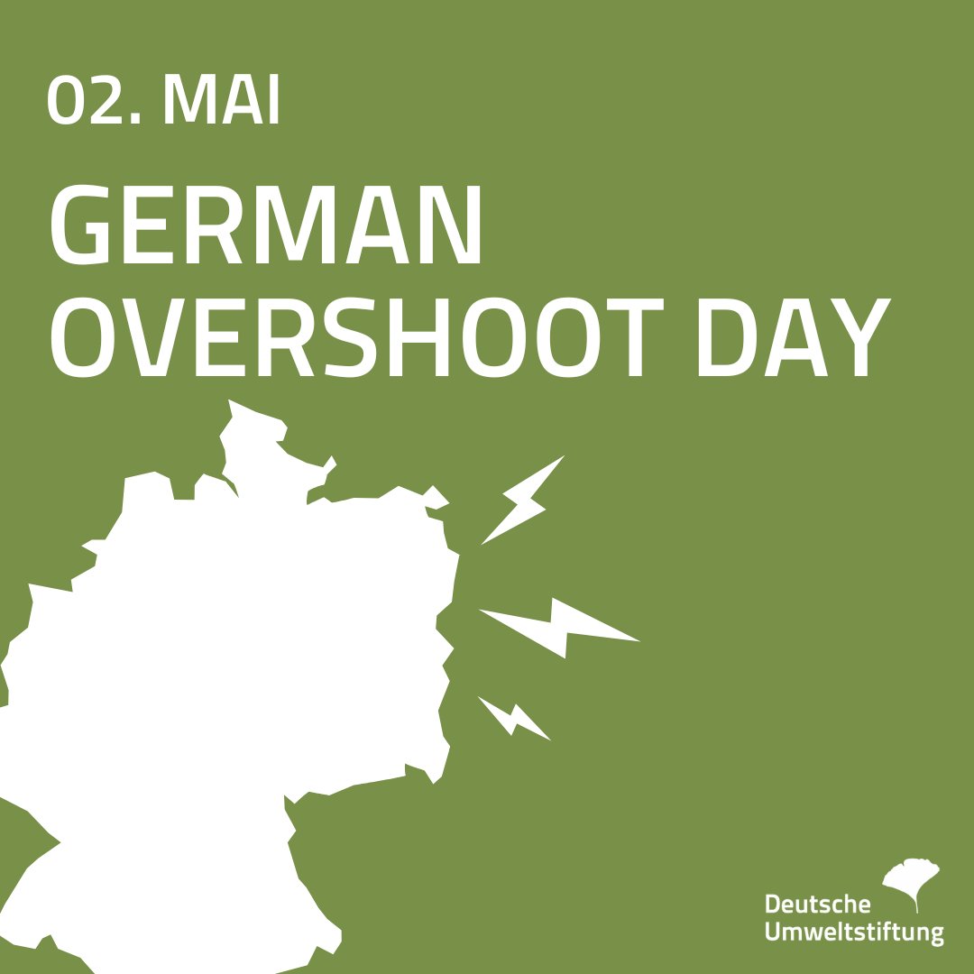 Mit dem heutigen Tag haben wir in Deutschland rechnerisch alle zur Verfügung stehenden natürlichen Ressourcen für 2024 verbraucht. 🌎️ 

#germanovershootday #movethedate #HoffnungdurchHandeln #umweltstiftung #DeutscheUmweltstiftung