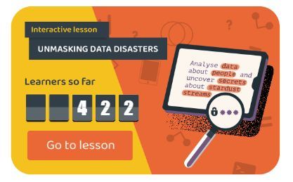 Fresh news: we have a new Interactive Badge for the @DigiSkillsEd Interactive Lesson 'Unmasking Data Disasters' (P7 to S4). Find this and other fantastic lessons here: buff.ly/3oJmNQV #DataLiteracy