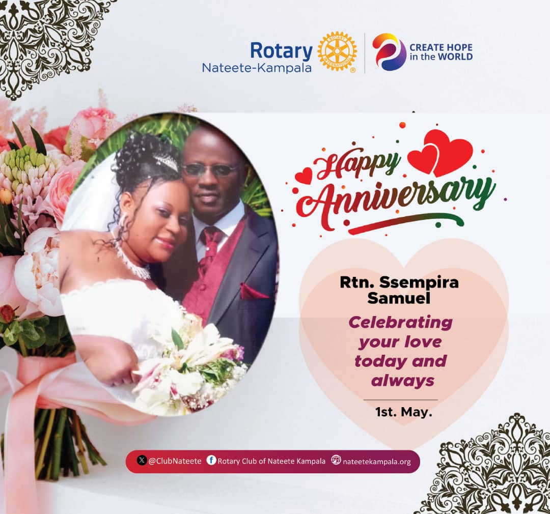 Happy Anniversary to the Ssempira's , @Clubnat celebrate you're love today and always. Happy anniversary Rtn Ssempira Samuel