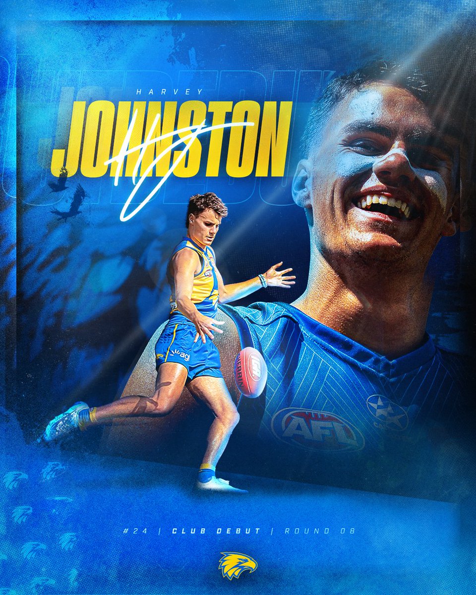Coming to a stadium near you! 🤩 Harvey Johnston will make his AFL debut on Saturday night against the Bombers.