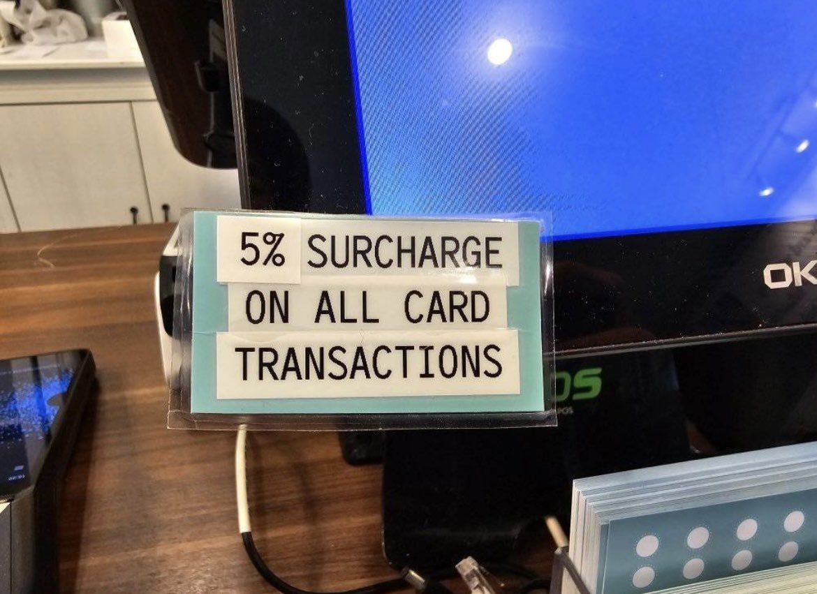 Spotted in a café in the Sydney suburb of Oatley. So will this be the norm in a cashless society? #CashIsKing