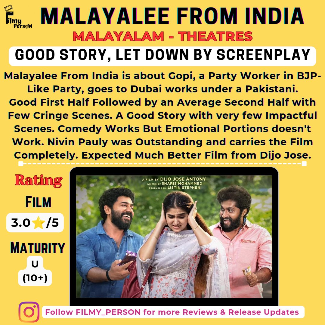 #Malayaleefromindia #MovieReview 
@NivinOfficial @anaswaratrajan @DijoJoseAntony 

#nivinpauly #nivin #anaswara #dijojose #MalayaliFromIndia