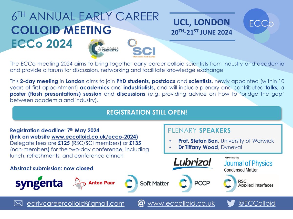 Abstract submission is now closed, but you still have time to register! Join us at UCL on the 20th-21st of June. Registration closes on the 7th of May.