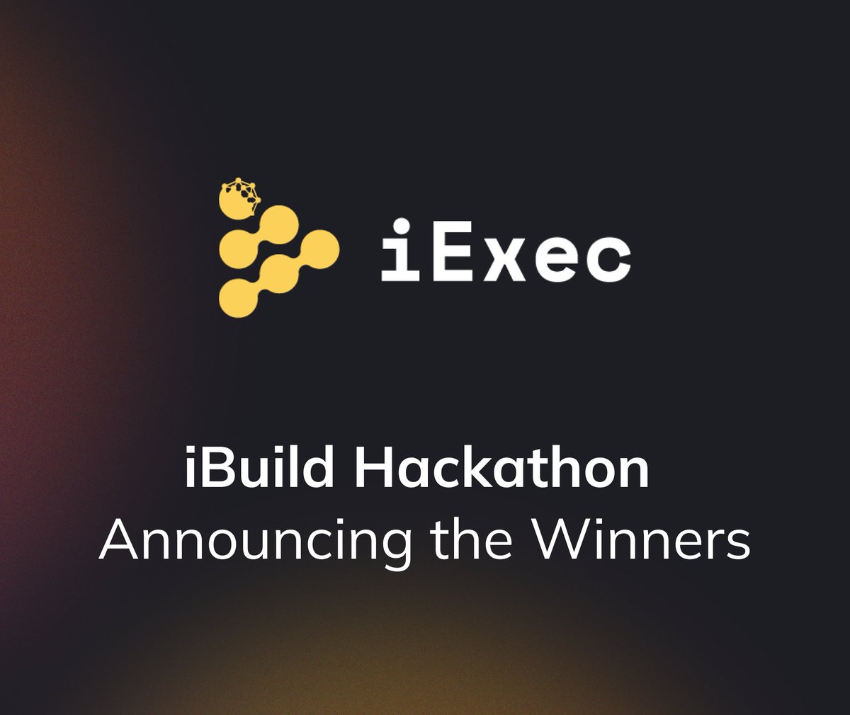 🏆¡Anunciamos a los ganadores del iBuild Hackathon de iExec!

Con más de 70 participantes y una variedad de proyectos que muestran la increíble innovación y la aplicación práctica de las herramientas de desarrollo de iExec, fue una elección difícil para el jurado.

#Web3 $RLC 💫