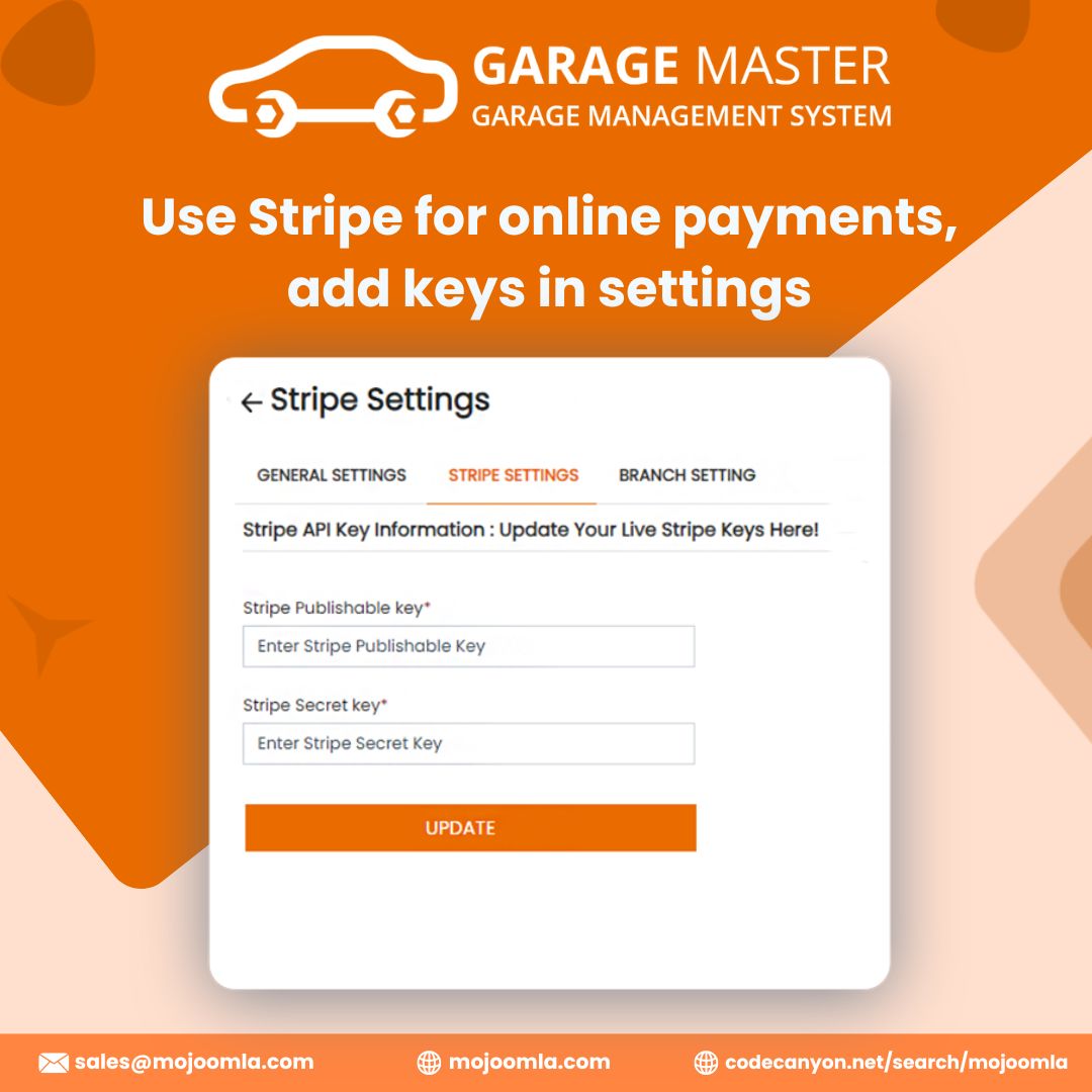 Payment Settings

Read More: mojoomla.com/product/garage…

#GarageSoftwareSolution #AutomotiveManagement #AutoShopManagement #MaintenanceManagement #WorkshopManagement #SmallBusinessManagement #ServiceManagement #BusinessAutomation #GarageOwner #AutoRepairShop #AutomotiveService