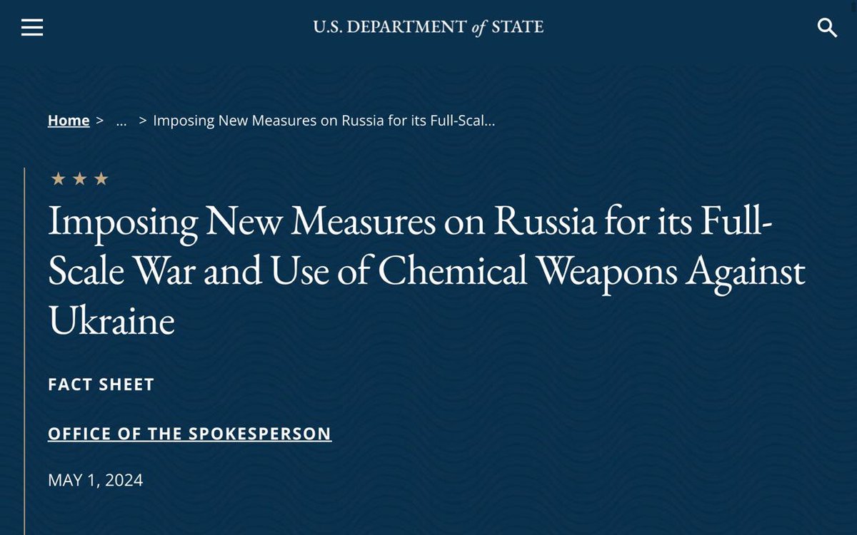 ❗️The U.S. officially accuses Russia of using chemical weapons in Ukraine. The State Department states that Russians have repeatedly used chlorine against the Ukrainian Armed Forces, violating the Chemical Weapons Convention. In connection with this, as well as due to 'internal…