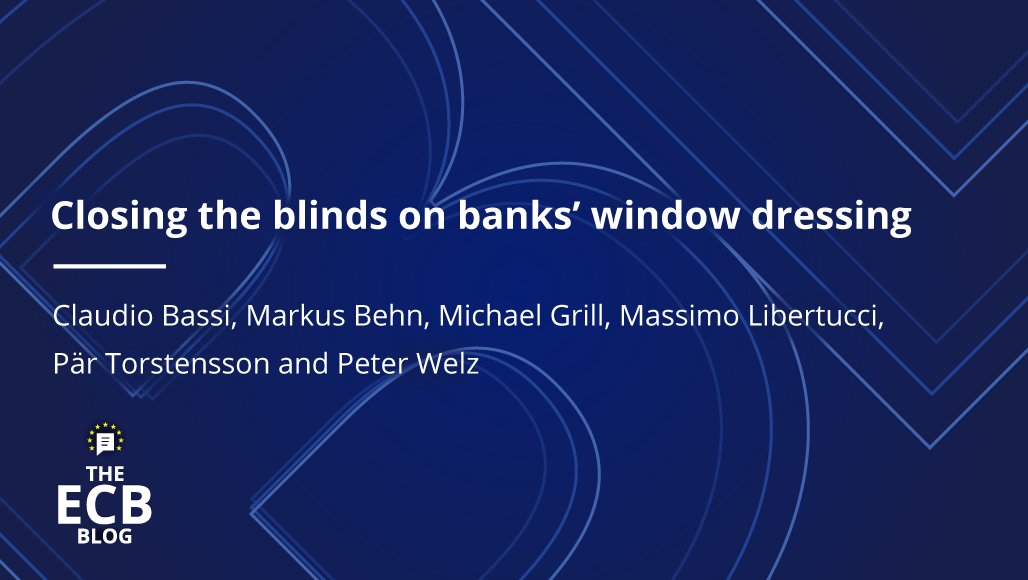 Some banks deliberately reduce balance sheet items around reporting dates. Such “window dressing” camouflages the true risks of a bank, thus impairing markets and bank resilience. #TheECBBlog shows how regulators and supervisors are taking action ecb.europa.eu/press/blog/dat…