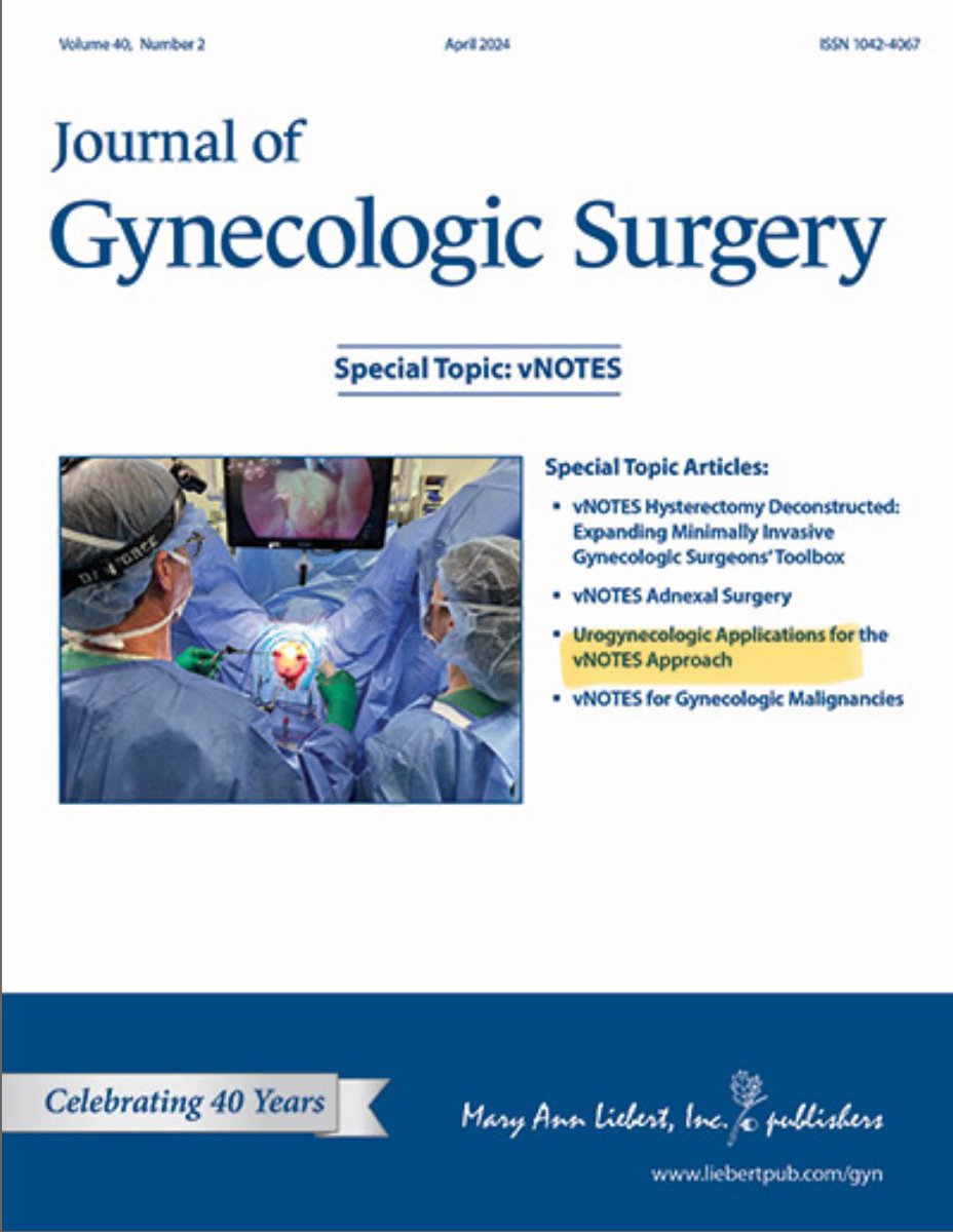 Check out our article on Urogyn applications for vNOTES :)

authorcite.com/view.aspx?doi=…