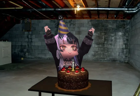 Turns out the invitation telling me there was a birthday party in a creepy basement was not lying!

Happy Birthday Shiori~n!

(birthday hat asset by @Matryo8)
 #ShiorinOnAir