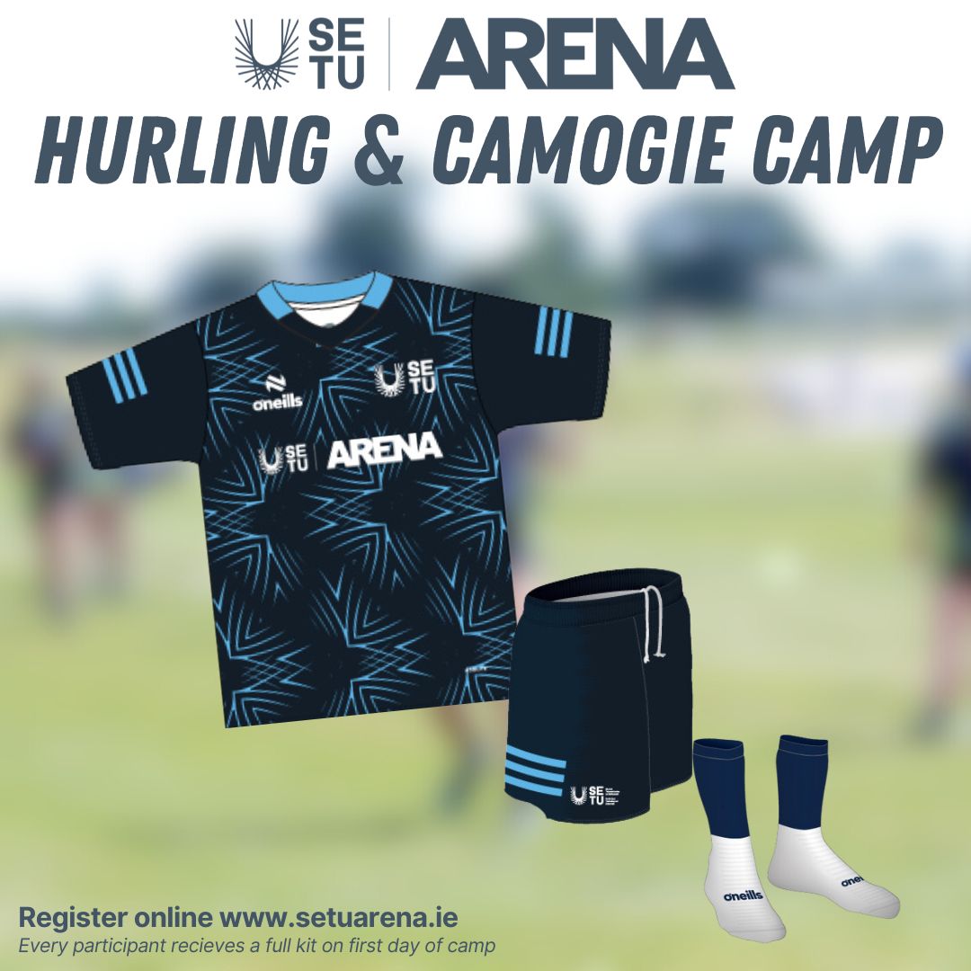 Unveiling our exclusive SETU Arena Hurling & Camogie Camp Kit! Get geared up for an unforgettable experience. Kit is included with every registration! 🏑🌟 Sign up here ➡ setuarena.ie/summer-and-mid… #SETUArena #HurlingCamp #CamogieCamp