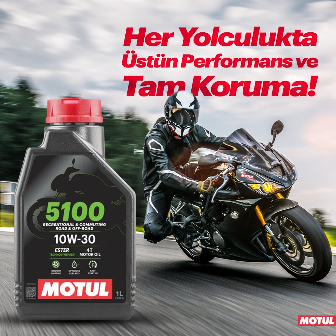 MOTUL 5100 10W-30 4T ile motosikletin, her koşulda en iyisini hak ediyor! 🏍️ 🔥 

#Motul #MotulTR #MotulTürkiye #PoweredByMotul
